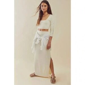 Free People FP Beach Sun Shenanigans Set Midi Skirt Crop Top 2 Piece Matching